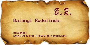 Balanyi Rodelinda névjegykártya